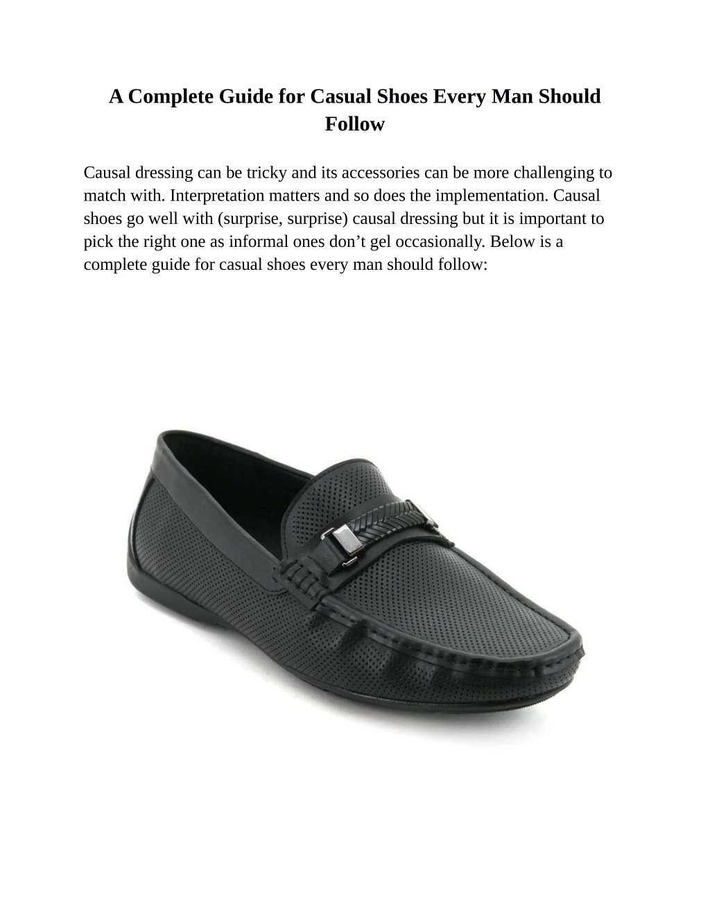 a complete guide for casual shoes every