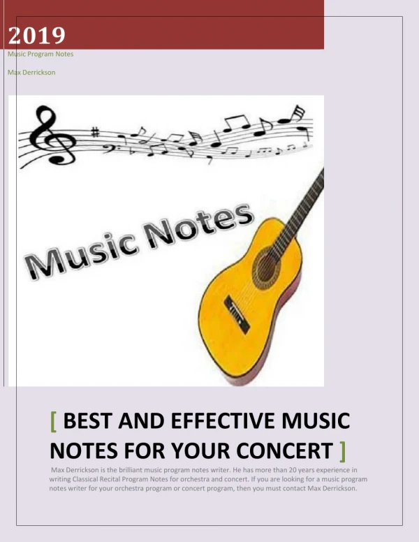 Find Best And Effective Music Notes For Your Concert