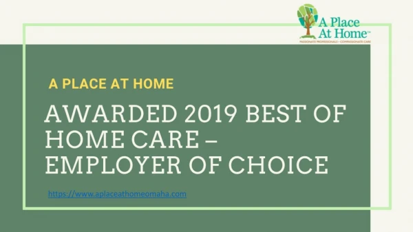 Employer of Choice | A Place at Home Awarded 2019 Best of In-Home Care Services