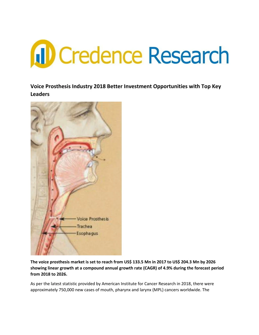 voice prosthesis industry 2018 better investment