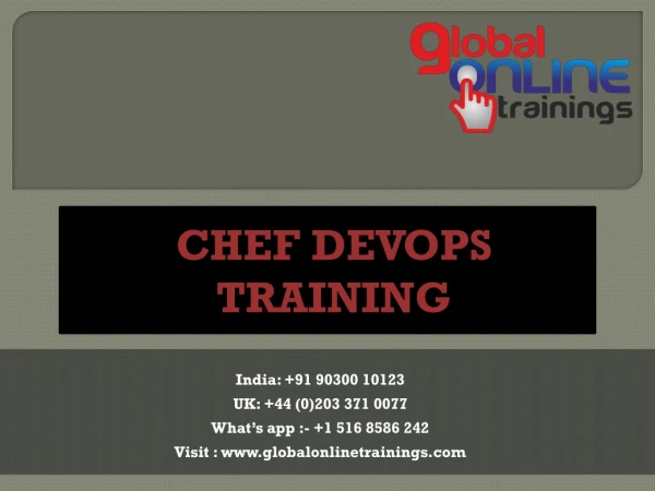 Chef Devops training | Chef online training - global online trainings