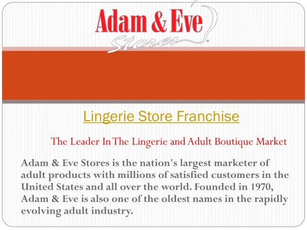 Lingerie Store Franchise Opportunity