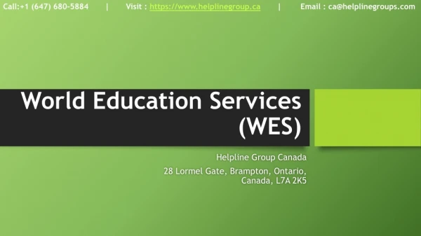 World Education Services (WES) Canada