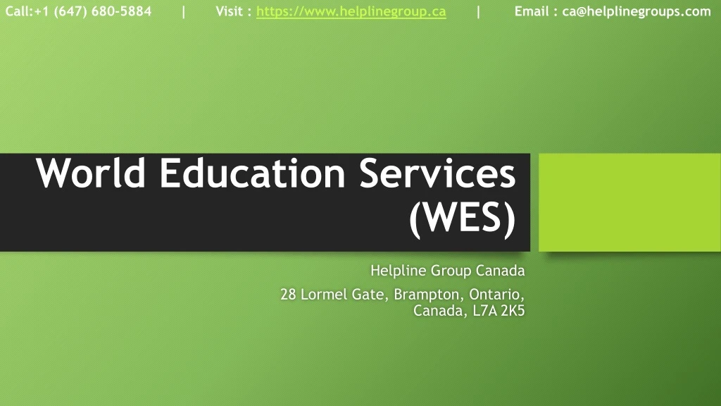 world education services wes