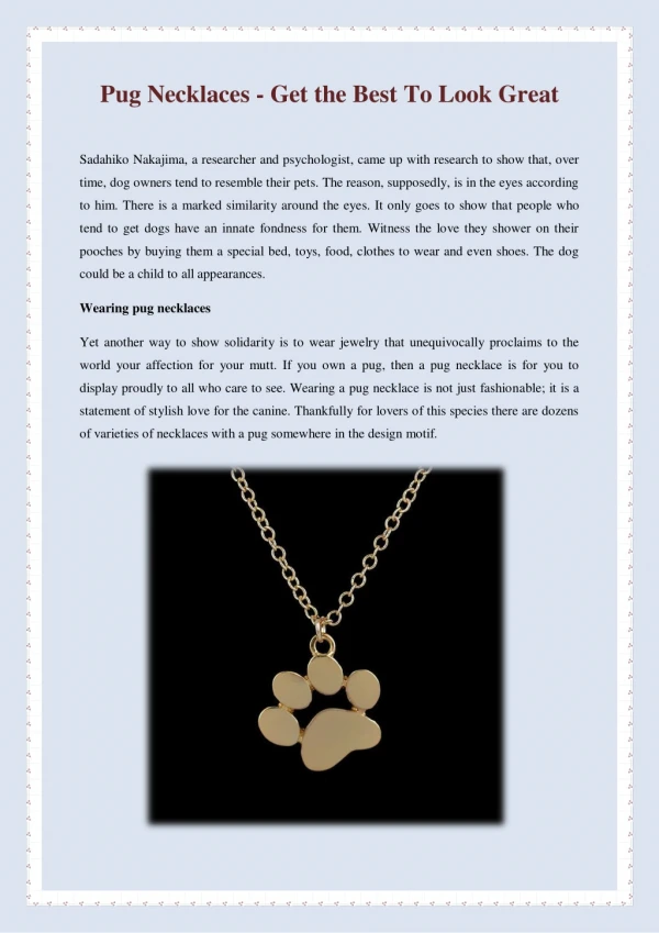 Pug Necklaces - Get the Best To Look Great