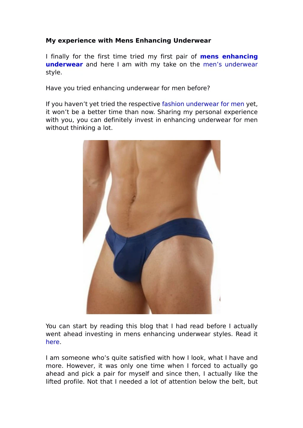 my experience with mens enhancing underwear