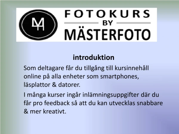 fotokurs - Fotokurs by Mästerfoto