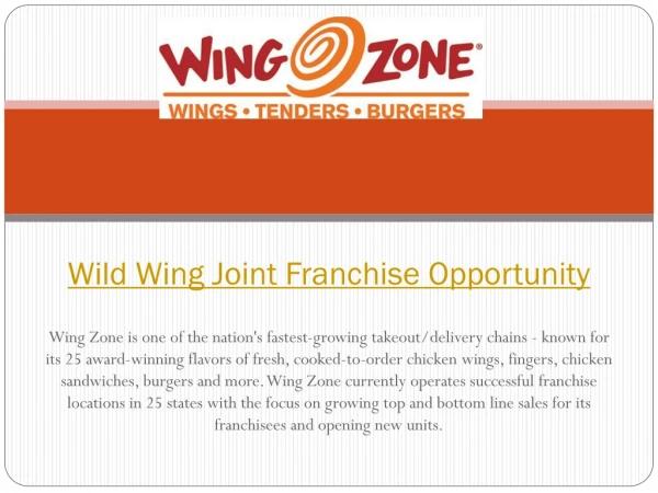 Wild Wing Joint Franchise Opportunity