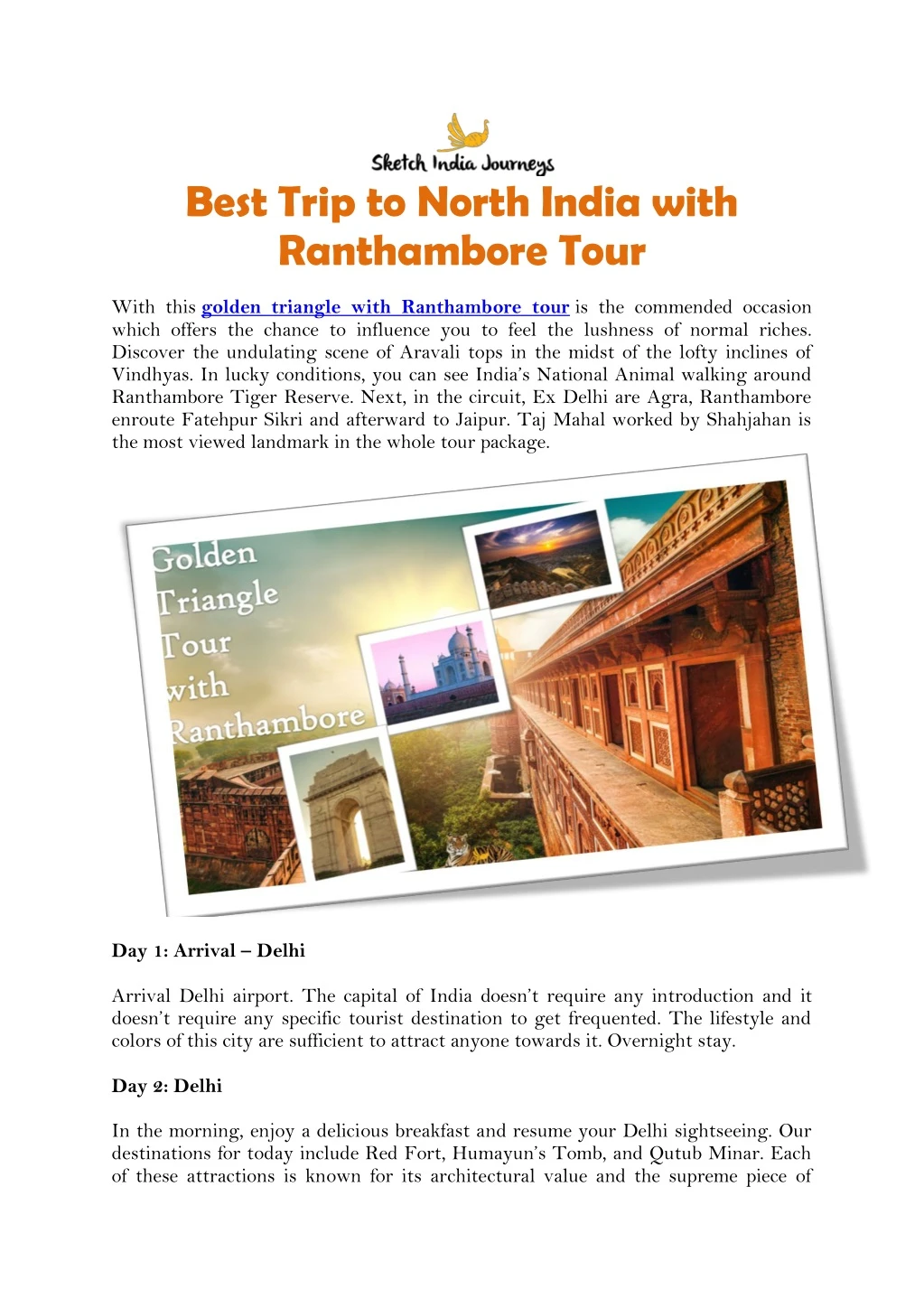 best trip to north india with ranthambore tour