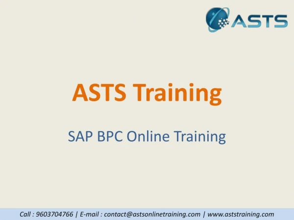 SAP BPC Online Training-ASTSTraining