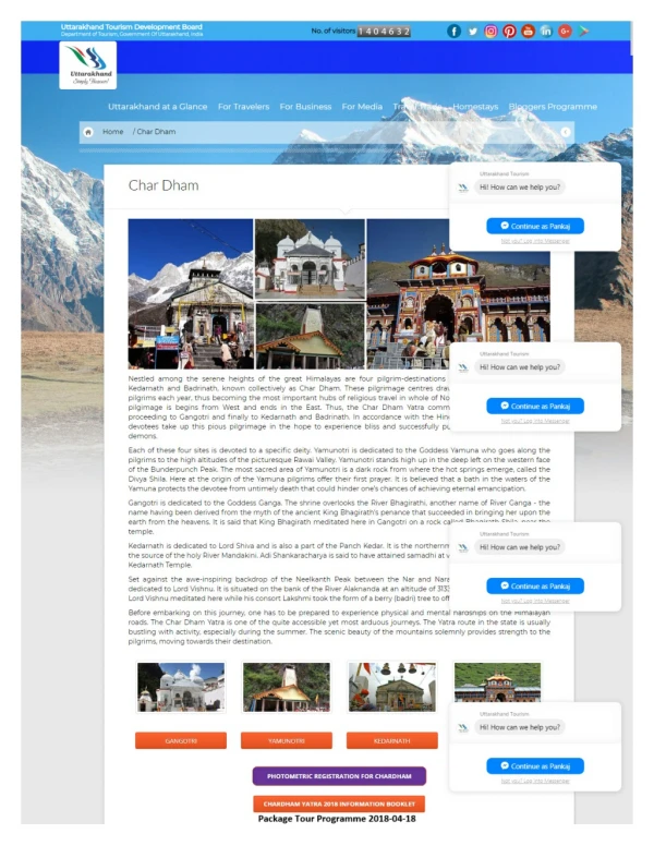 Chardham Yatra Tour Packages - Uttarakhandtourism.gov.in