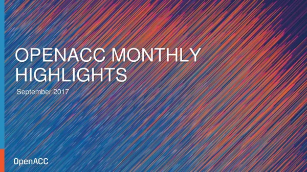 OpenACC Monthly Highlights - September