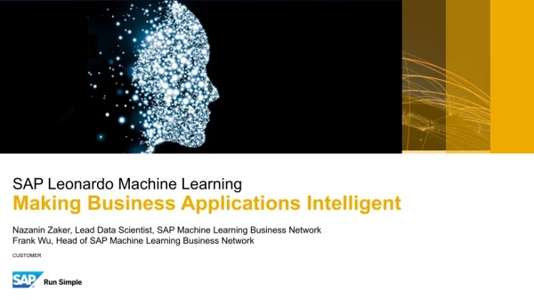SAP Leonardo Machine Learning - Making Business Applications Intelligent