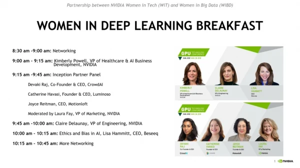 Women in Deep Learning Breakfast - GTC 2018
