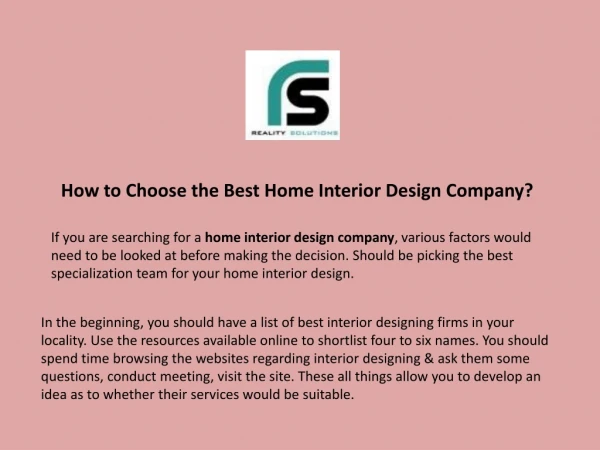 How to Choose the Best Home Interior Design Company?