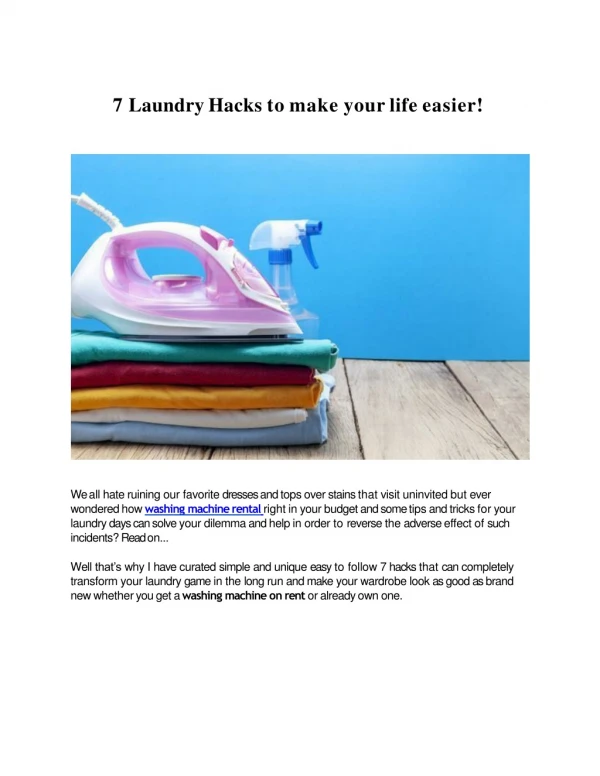 7 Laundry Hacks to make your life easier!