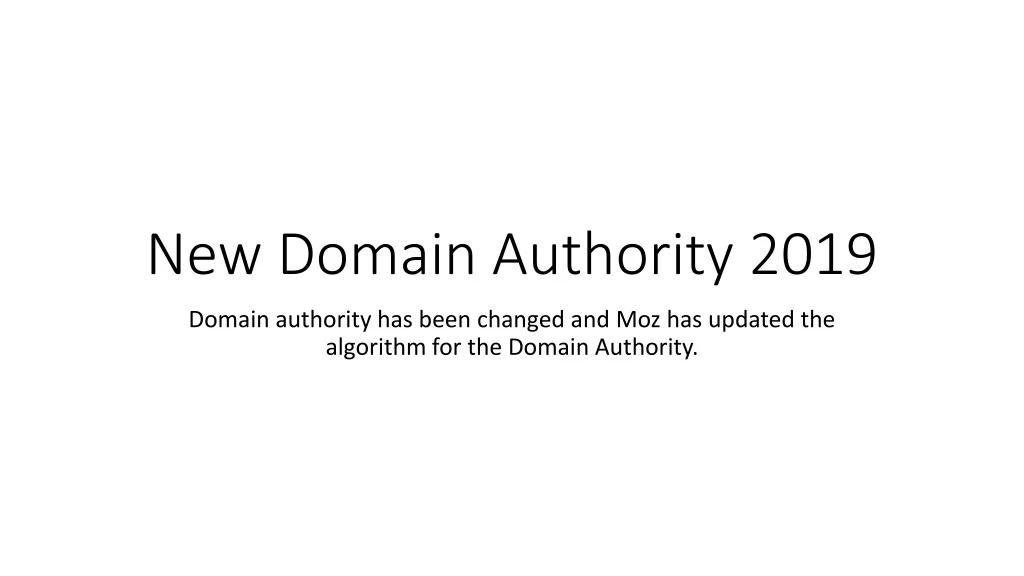 new domain authority 2019