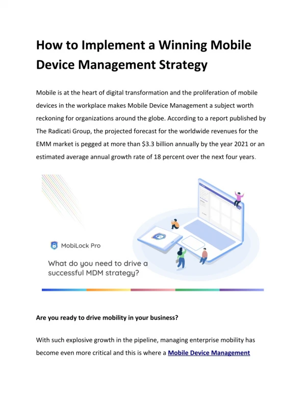 How to Implement a Winning Mobile Device Management Strategy