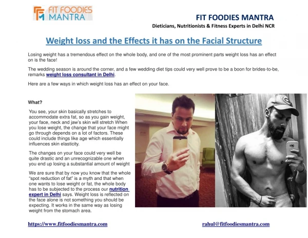 Weight loss and the effects it has on the facial structure