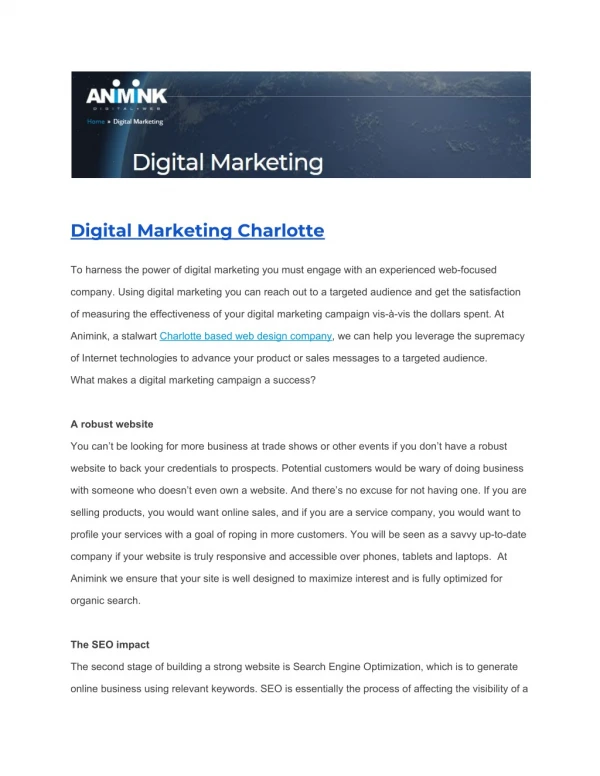 Digital Marketing Charlotte