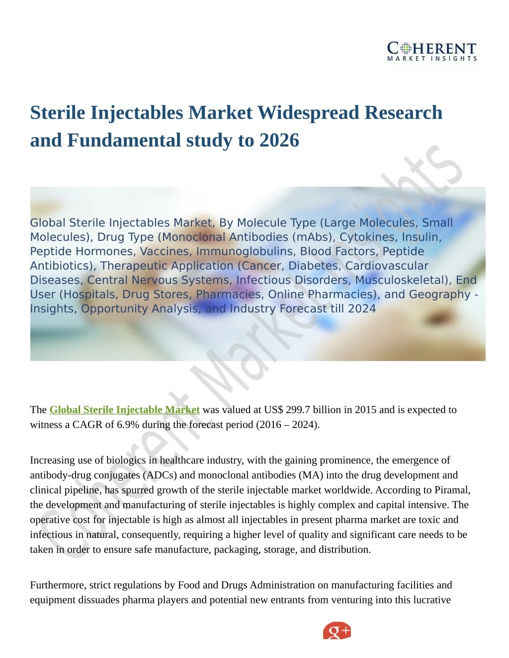 sterile injectables market widespread research