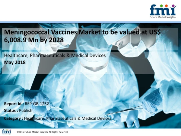 Meningococcal Vaccines Market to be valued at US$ 6,008.9 Mn by 2028