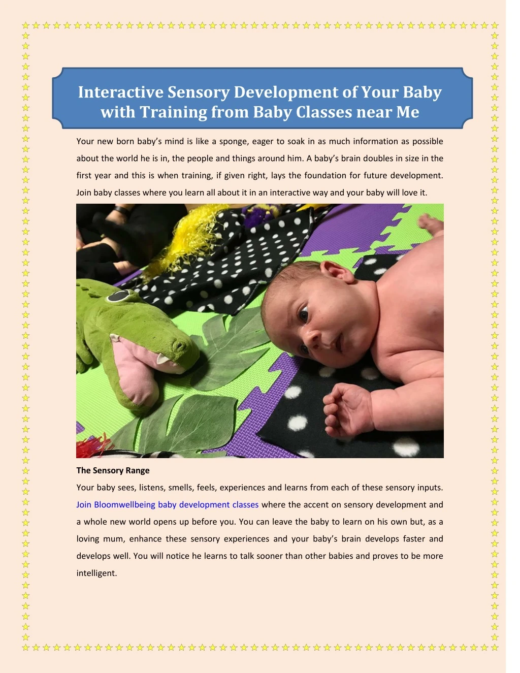 interactive sensory development of your baby with