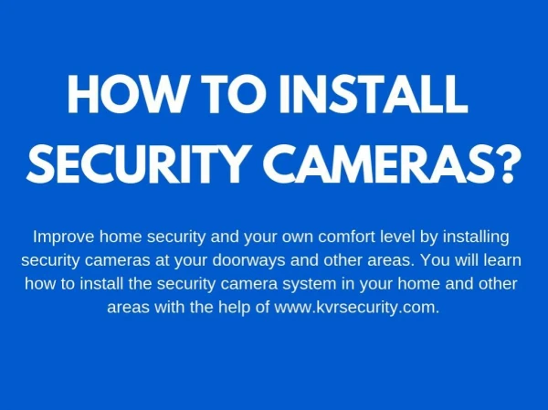 How to Install Security Cameras