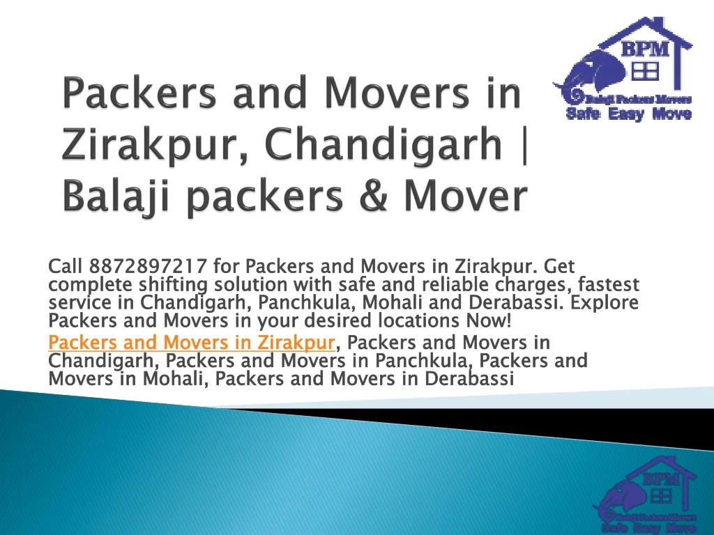 packers and movers in zirakpur chandigarh balaji packers mover