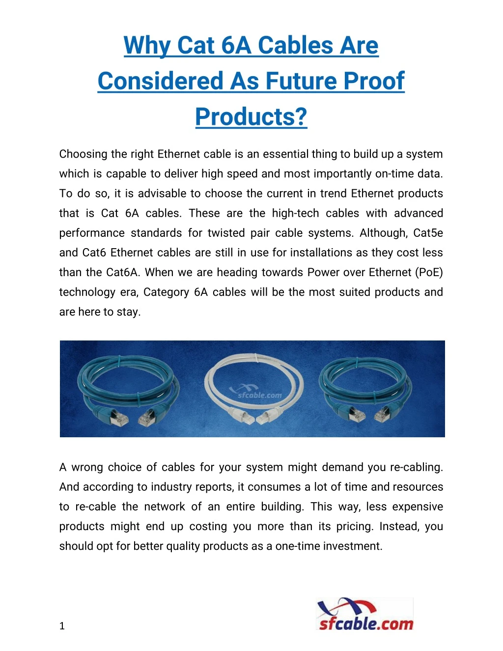 why cat 6a cables are considered as future proof