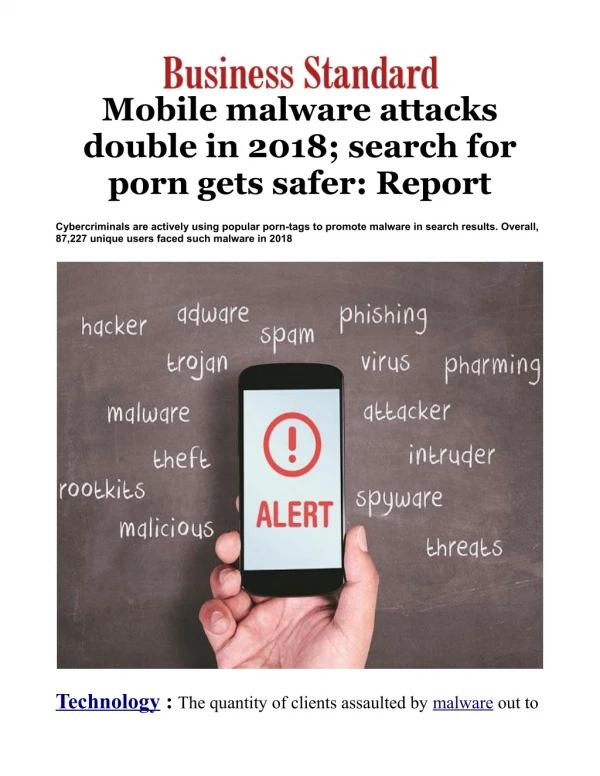 Mobile malware attacks double in 2018; search for porn gets safer: Report