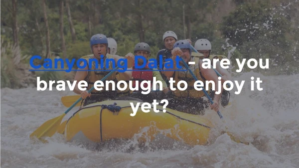Canyoning Dalat - are you brave enough to enjoy it yet?