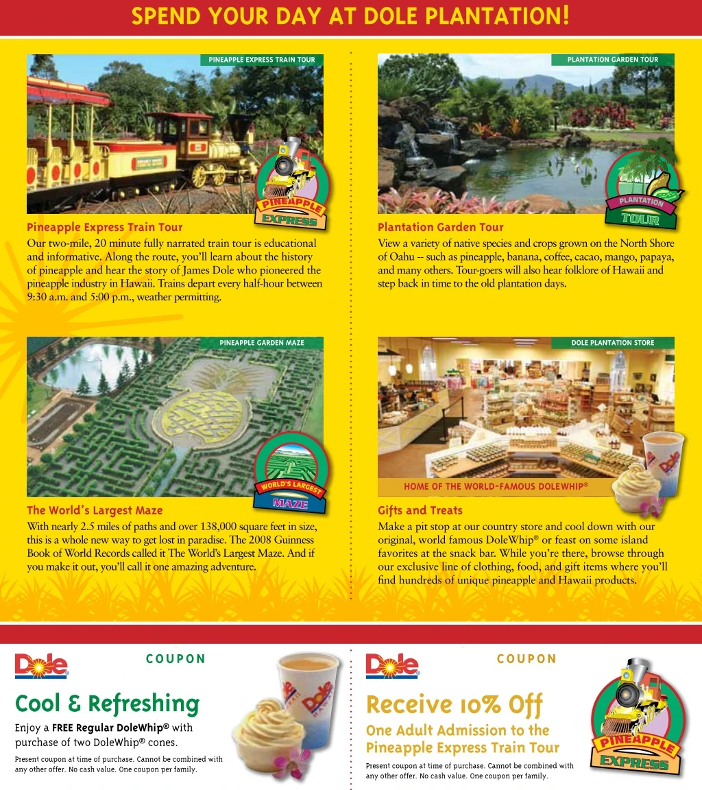 spend your day at dole plantation
