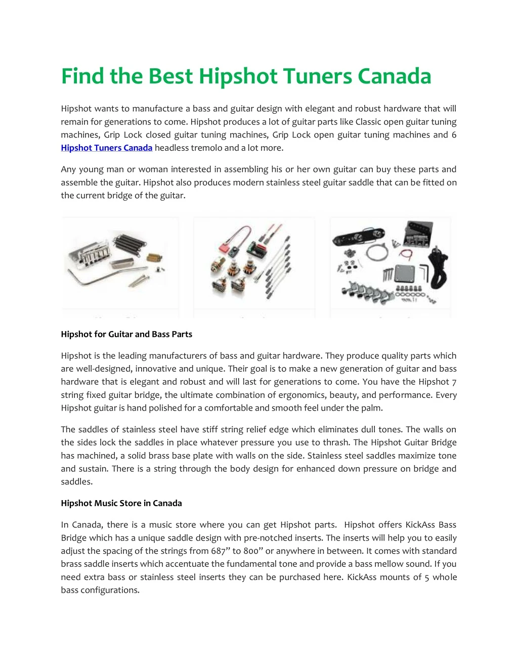 find the best hipshot tuners canada