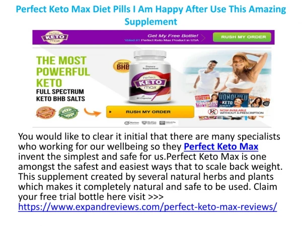 Perfect Keto Max Diet Superb Weight Loss Supplement