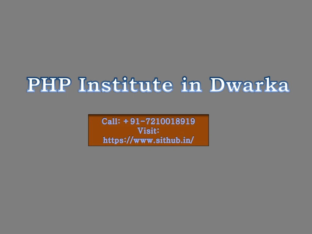 php institute in dwarka