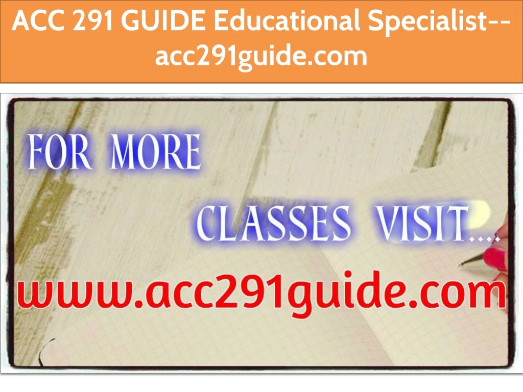acc 291 guide educational specialist acc291guide