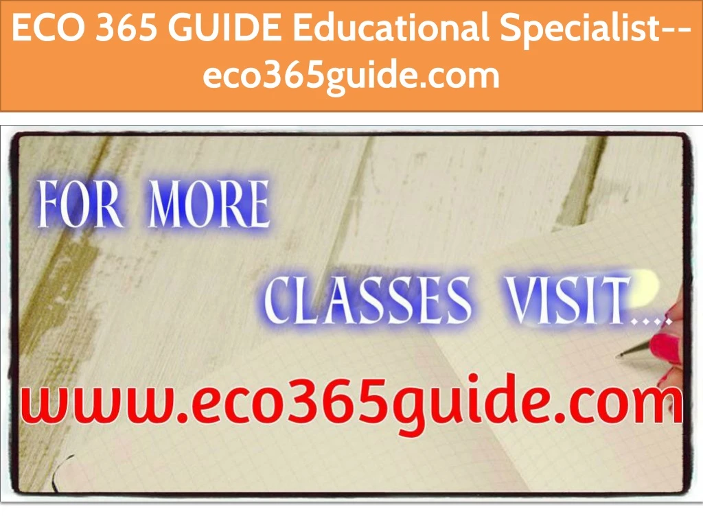 eco 365 guide educational specialist eco365guide