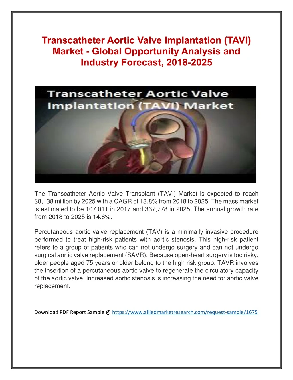 transcatheter aortic valve implantation tavi