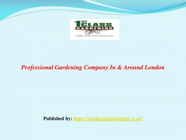 Professional Gardening Company In & Around London