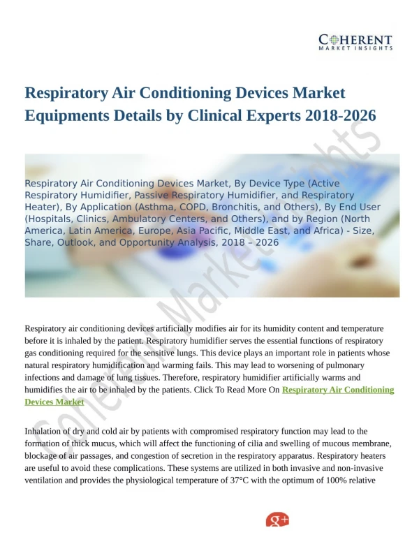 Respiratory Air Conditioning Devices Market To Grow Like Never Before By 2026