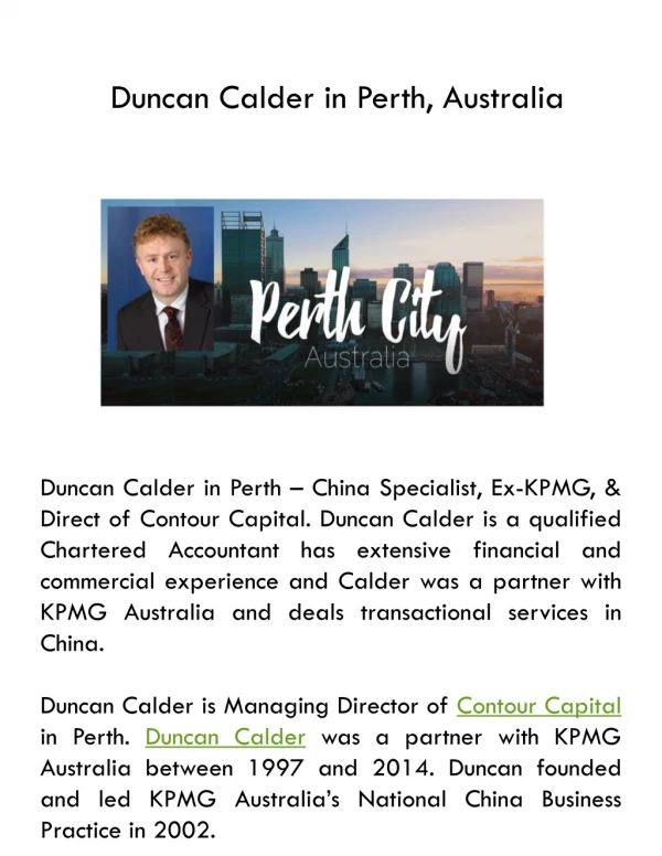 Duncan in Perth, Australia