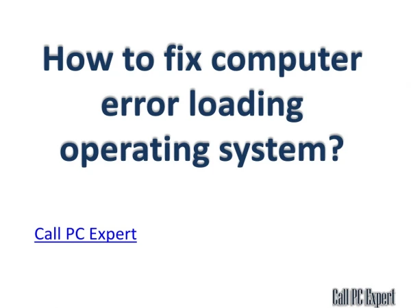 What to do when computer says no operating system found?