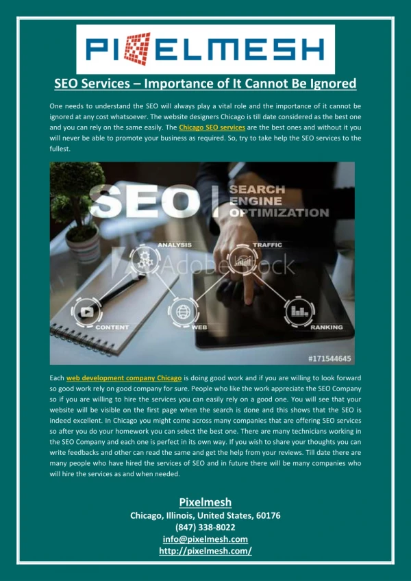 SEO Services – Importance of It Cannot Be Ignored