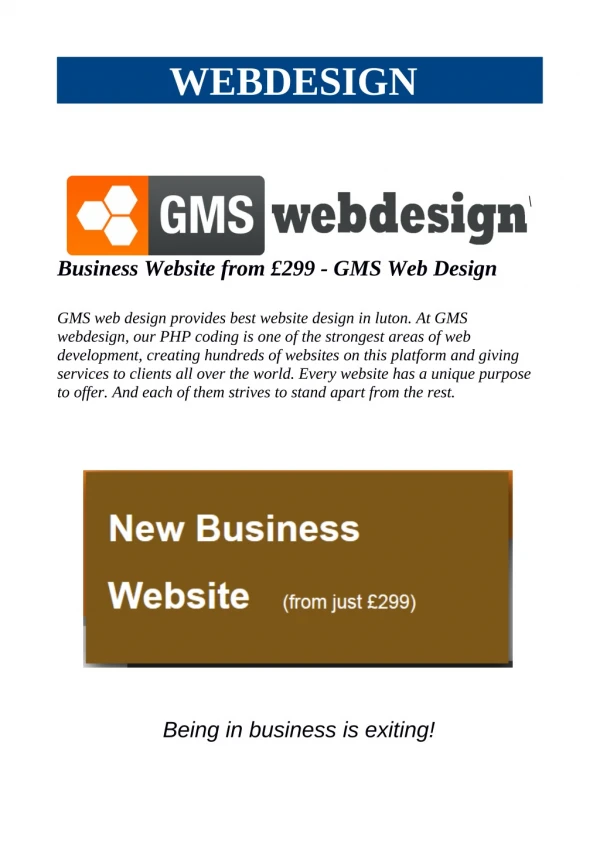 Business Website from £299 - GMS Web Design