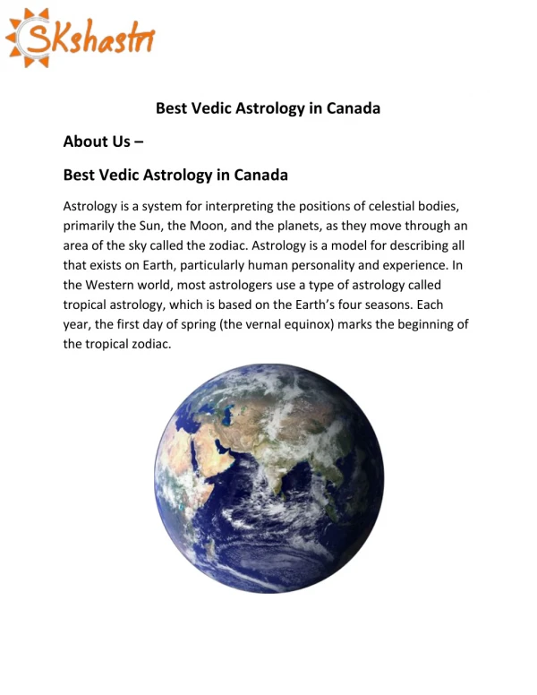 Best Vedic Astrology in Canada