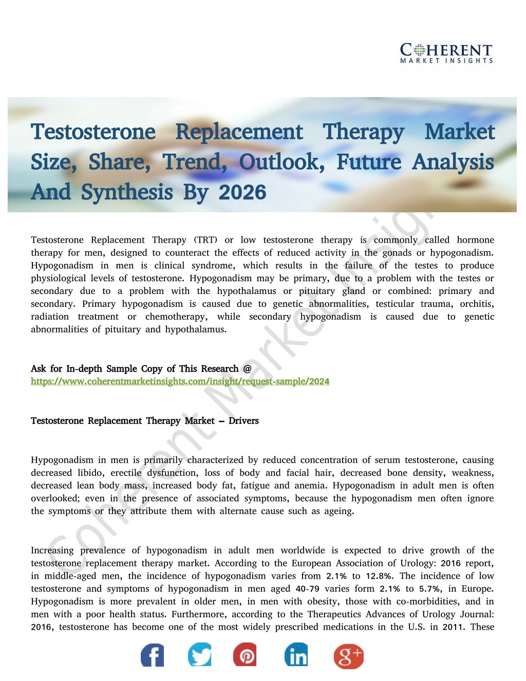 testosterone replacement therapy testosterone