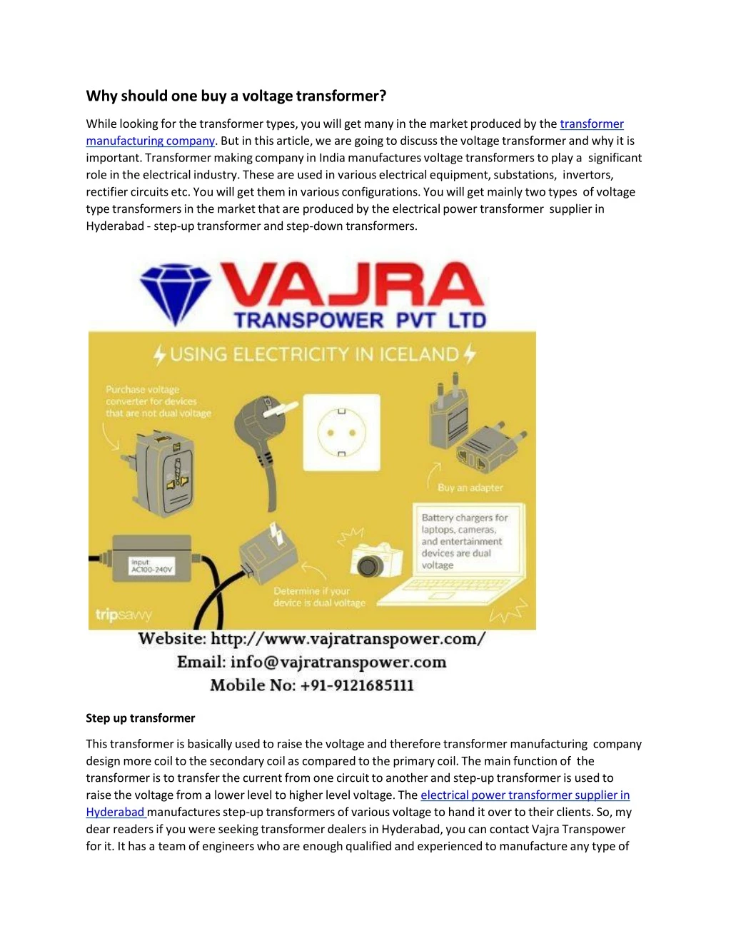 why should one buy a voltage transformer while