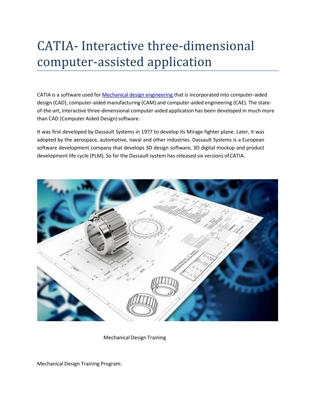 catia interactive three dimensional computer assisted application