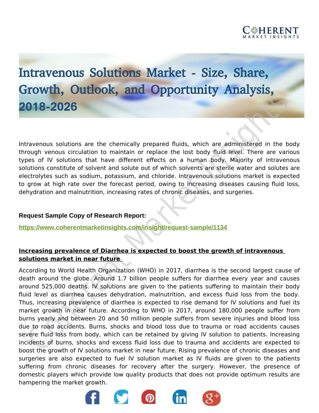 intravenous solutions market size share